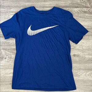 Nike Royal Blue Short Sleeve Crew with White Swoosh